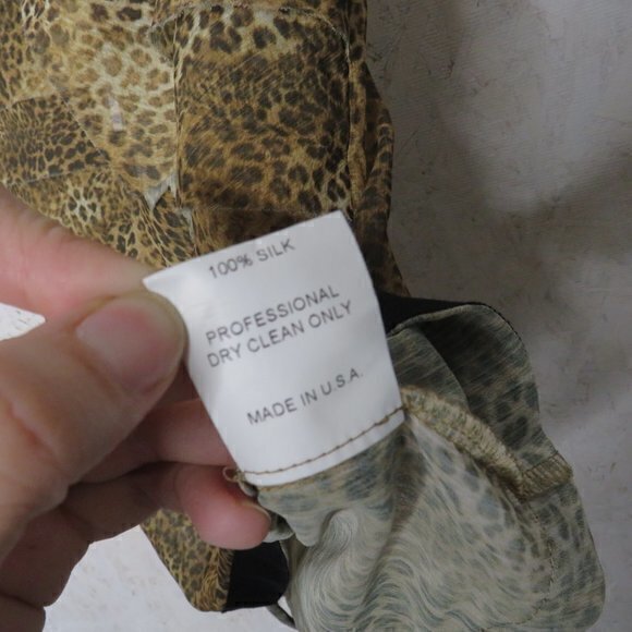 Poleci animal print silk top sz‎ 4 - Picture 7 of 7